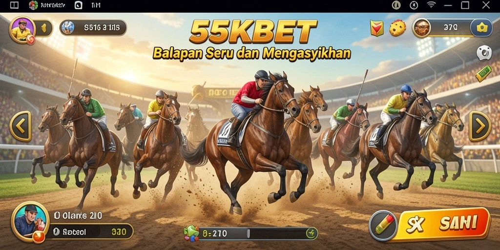 Tampilan layar gameplay yang mendebarkan dalam 55KBET.