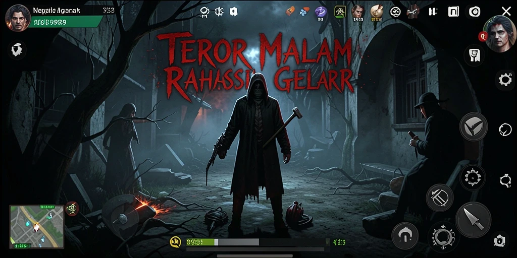 Tampilan gameplay 9939 menampilkan suasana horor yang mendalam.