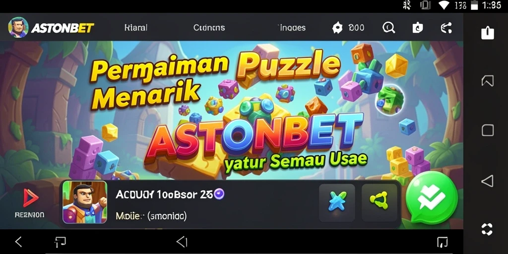 Screenshot gameplay ASTONBET menampilkan tantangan puzzle seru dan grafis menarik.