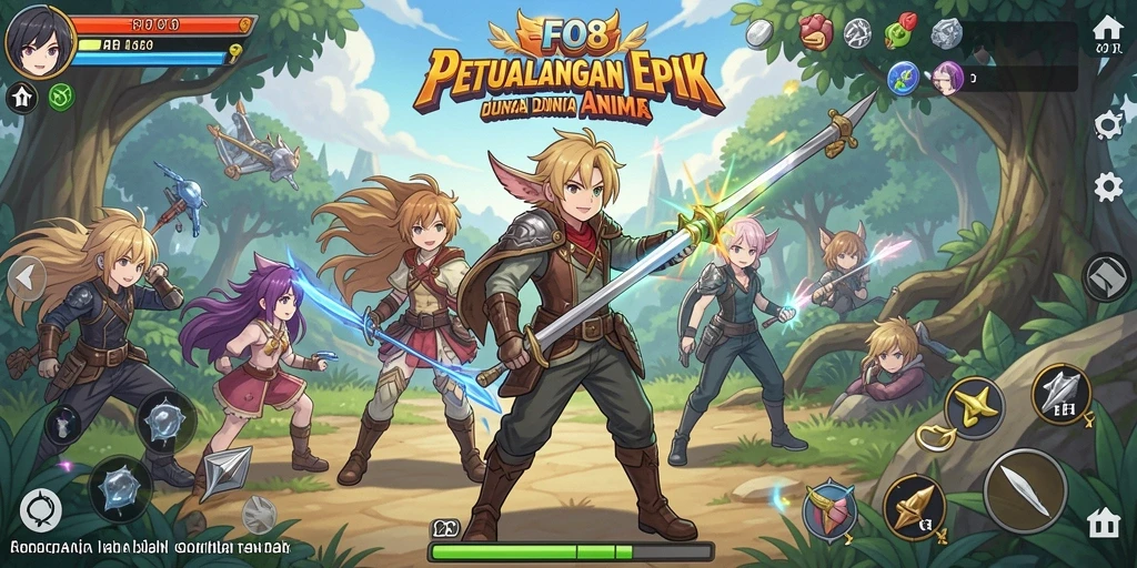 Gameplay seru dengan karakter anime yang unik.