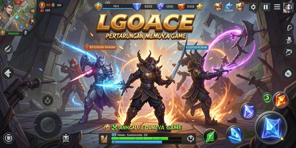 Gameplay LGOACE menampilkan pertarungan dinamis dan grafis yang memukau.