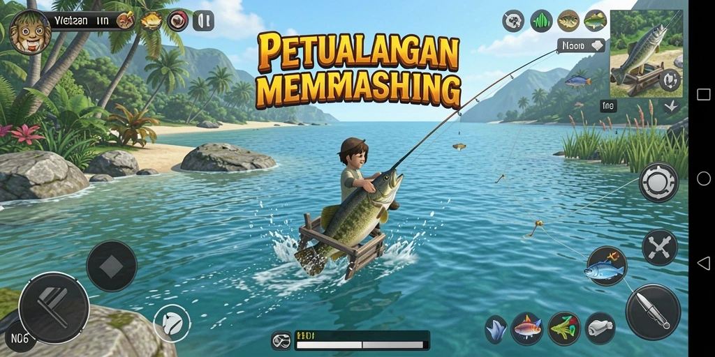 Tangkapan ikan besar dalam gameplay N06 yang menegangkan.