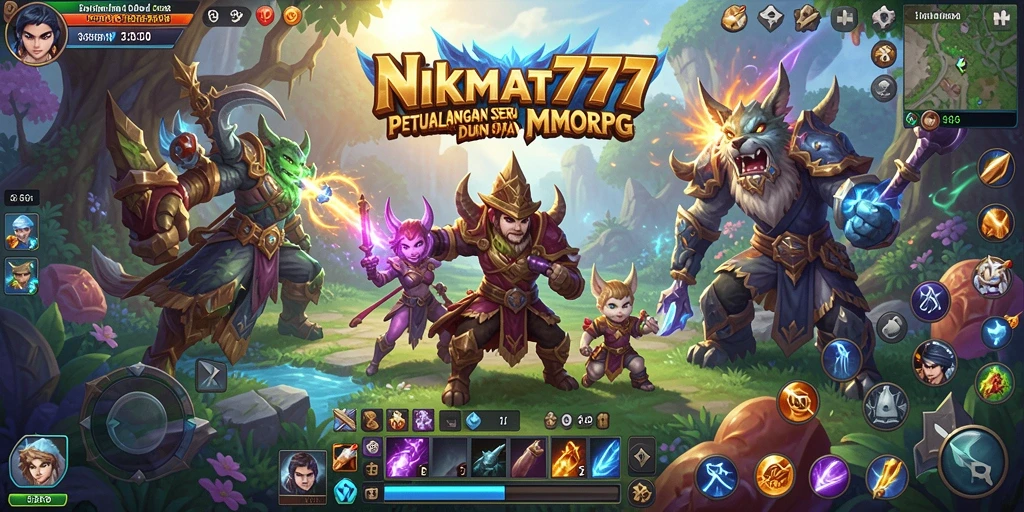 Tampilan screenshot gameplay NIKMAT777 dengan karakter dalam petualangan MMORPG.